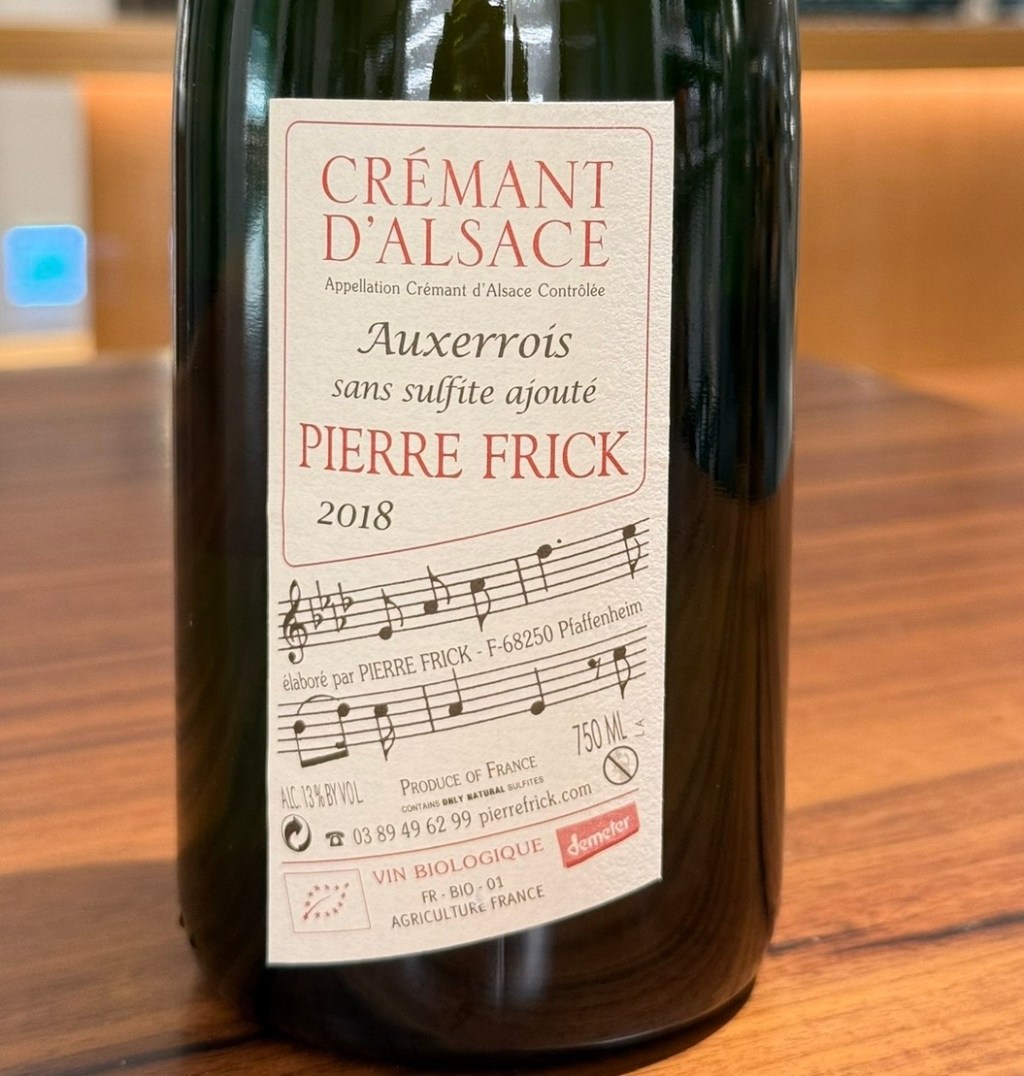 Vins & Gastronomie : Pierre Frick — Crémant d’Alsace Auxerrois&nbsp;2018